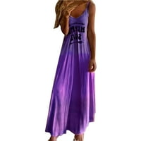 Miayilima Maxi haljine za žene gradijent cvjetne tiskane posade bez rukava bez rukava špageta traka