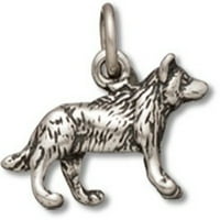 Sterling Silver 24 Bo lančani 3D mali vuč ili ogrlica privjesak za pse