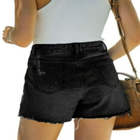 Luxplum Žene Ljetne traper kratke hlače raširene kratke vruće hlače uznemirene traperice Ležerne prilike