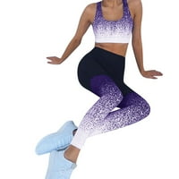 Žene Sportska joga vježba Visoki struk trčanje hlače za molaze elastične noge joga hlače ljubičaste