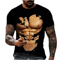 Kakina s Ljetne košulje za muškarce Clearence Ležerne prilike, okrugli izrez mišić 3D digitalni ispis