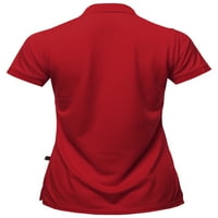 A2Y ženske osnovne casual esencijama 4-gumne junior-fit poliester polo majica crvena 2xl