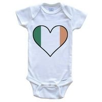 Irska zastava Baby Bodysuit - Slatka irska zastava Heart - Irska Baby Bodysuit, 3- mjeseci bijeli
