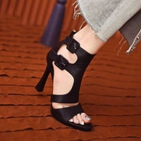 Snoarin Ljetne sandale za žene Nove šuplje udobnosti Ženske cipele tanke pete Modne kopče peep-nožni