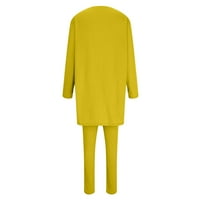 Miluxas ženska modna casual proljeća ljeta dugih rukava okruglih bluza i majica za zatvaranje žute 18