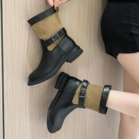 Akiigool ženske čizme i čizme za gležnjeve Ženske čizme za gležnjače kvadratne nožne cipele sa patentnim