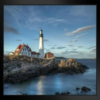 Portland Head Lighthouse Cape Elizabeth Maine Photo Fotografija Bijelo drvo Uokvireni poster 20x14
