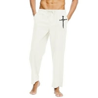 Stamzod pamučna posteljina Ljetna klirenska hlače muškarci labave casual lagane ulične odjeće elastični