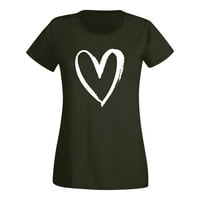Ženski vrhovi Ljeto srce Tiskanje s kratkim rukavima Majica Tunnic Bluze Majice