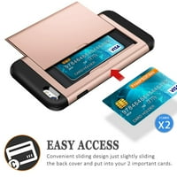 Nosač karata Nosač novčanika iPhone plus Case Dual sloj otporan na udarce sa teškim zaštitom