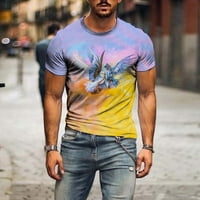Jsaierl Muške grafičke majice Ljeto 3D uzorak majica Vintage kratki rukav Top Fitness Crewneck Funny