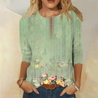 Majice za rupu oalirro za ženska bluza tunika cvjetna tiskana ljetna bluza xxl