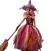Huakaishijie Girls Halloween Witch Cosplay kostim postavio je haljina i haljina