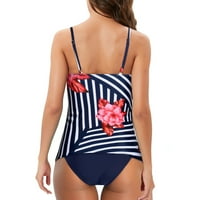 Rovga kupaći kostimi stilskim ženama Slim Cross Sport Bra Vintage Print Plach Beachwing Beachwear Visoki