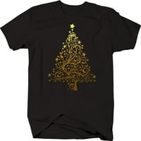 Crne božićne stablo zvijezde prisutni odmor grafičke majice xlarge crna