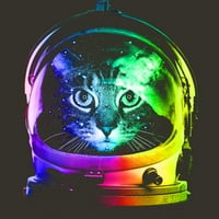 Astronaut CAT Juniors Drveni grafički grafički tee - Dizajn od strane ljudi L