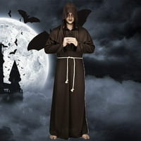 Hemoton Halloween Srednjovjekovni monasi kostim Classic Friar Wizard Cosplay kostim set veličine xl