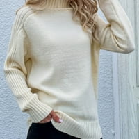 Shomport Turtleneck džemper za žene jesen zimske dugih rukava puna boja udobne pletene vrhove klasične
