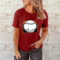 Koaiezne ženske bejzbol srca majica slatka grafička ženska ženska bejzbol srca t košulju odjeću ženske