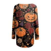 Umitay ženska casual moda Halloween Print s dugim rukavima srednje dužine top bluza