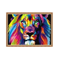 Šareni lavovi DIY ulje slika po brojevima Zidni obrtni dnevni boravak Ured ureda