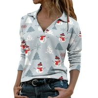 Pamučne bluze za žene Extra dugih rukava Žene Top Print T Majica Dugi rukav modni labavi Ležerne prilike