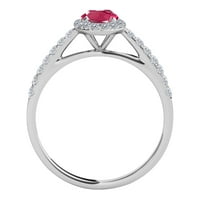 Mauli dragulji za angažovanje prstena za žene 0. Carat je stvorio rubin i dijamantni pogled na more