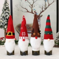 Božićno navlake za vino, ručno rađene pletene Gnome boce vina prekriva plišane božićne ukrase Novogodišnji