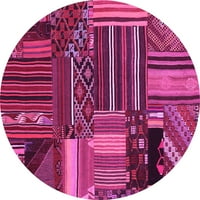 Ahgly Company u zatvorenom okruglim patchwork ružičastim prelaznim prostirkama, 5 'kruga