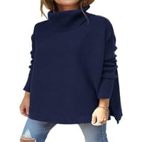 Seksi plesne žene Jumper vrhovi bočni prorez pleteni džemperi Batwing rukavi džemper casual pulover