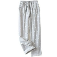 Zzwxwb duge hlače za žene džepove za žene termalne fleke pidžama Lounge tople casual pantalone Početna