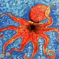 Hobotnica u tamnoplavoj morskoj keramičkoj pločici
