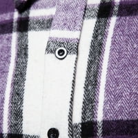 Miluxas majica za muškarce Džepni dugi rukav casual gumb Regularni fit plaćeni košulje Clearence 12