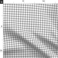 Tkanina od kašike - Gingham siva siva velika bijela grafička provjera ispisana na pamučnu tkaninu za