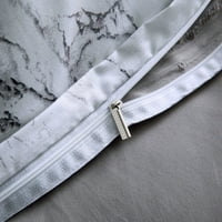 Komforper poklopci posteljina prekrivač premium pamuk meko jastuk pokrovi pune kraljevske kraljeve ne piluriranje geometrijskog otiska izdržljiv mramorni uzorak sive 210x