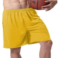 Glookwis muškarci Atletski kratke hlače Brze suho vježba hlače Ljeto pune boje elastične srednje struk