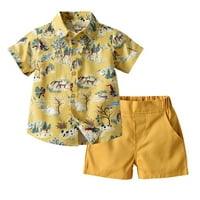 TODDLER Baby Boy Hotsas Sets Outfit Ostavite cvjetnu majicu kratkih rukava Top + Hraštačice Žuta 90