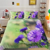 Ljubičasti cvijet tiskani kućni ležajevi prekrivača posteljina Poklopac sa jastukom kućni tekstil, Kalifornijski