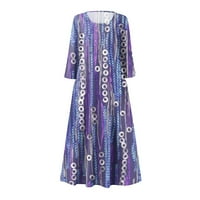 Strungten Haljina za ženske proljeće Boho casual modne haljine rukava za odmor Velike veličine Maxi