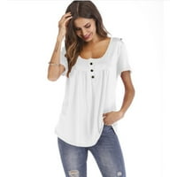 Majice za žene Ljeto kratki rukav bluza s majicom na majici Ležerne prilike Ležerne prilike TUNIC TEE Plus veličine 5xl