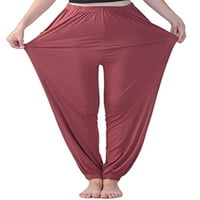 REJLUN Ženske joge hlače Elastične pantalone sa strukom, dno, ležerna dugačka pantna temmska kontrola trčanja cigla crvena 5xl