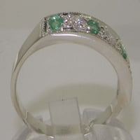 18k bijeli zlatni prirodni dijamant i smaragdni prsten za žensku ženku