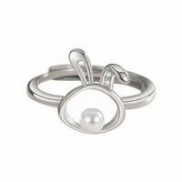 Jiyugala prstenovi za ženska zečja godina ogrlica ženska ogrlica imitacija biserna zečja privjesak Earil