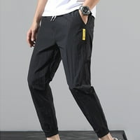 PXiakgy traperice za muškarce Modni muški plus pantalone labave veličine noge sa vezanim trenerkama za muške hlače Muške casual pantalone crne + xl