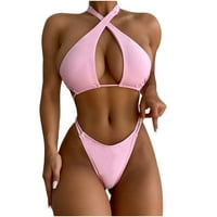 Žene Split dvodijelni zavoj izdubili čvrsta seksi push-up podstavljena odjeća za plažu za odjeću, djevojke