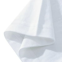Ženski ljetni bijeli pamuk majica kratkih rukava Novi okrugli izrez Lood Top žene s ljetnim košuljama