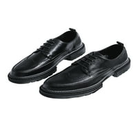 Ymiytan Muškarci drešene cipele šiljaste nožni stanovi Oxford kožne cipele Office Ugodni kril crni 7
