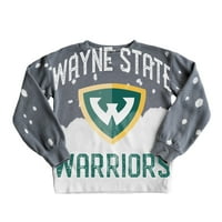 Mladi Gameday Couture Grey Wayne State Warriors Faded Crewneck Pulover Top