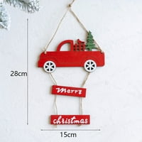 Jiaroswwei Car Oblik Xmas Ornament Ornament Pisma uzorak Wood Božić najbolje želje Viseći privjesak