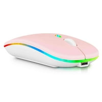 2.4GHz i Bluetooth miš, punjivi bežični miš za Lenovo Legion Duel Bluetooth bežični miš za laptop MAC računarsku tablet Android RGB LED baby Pink
